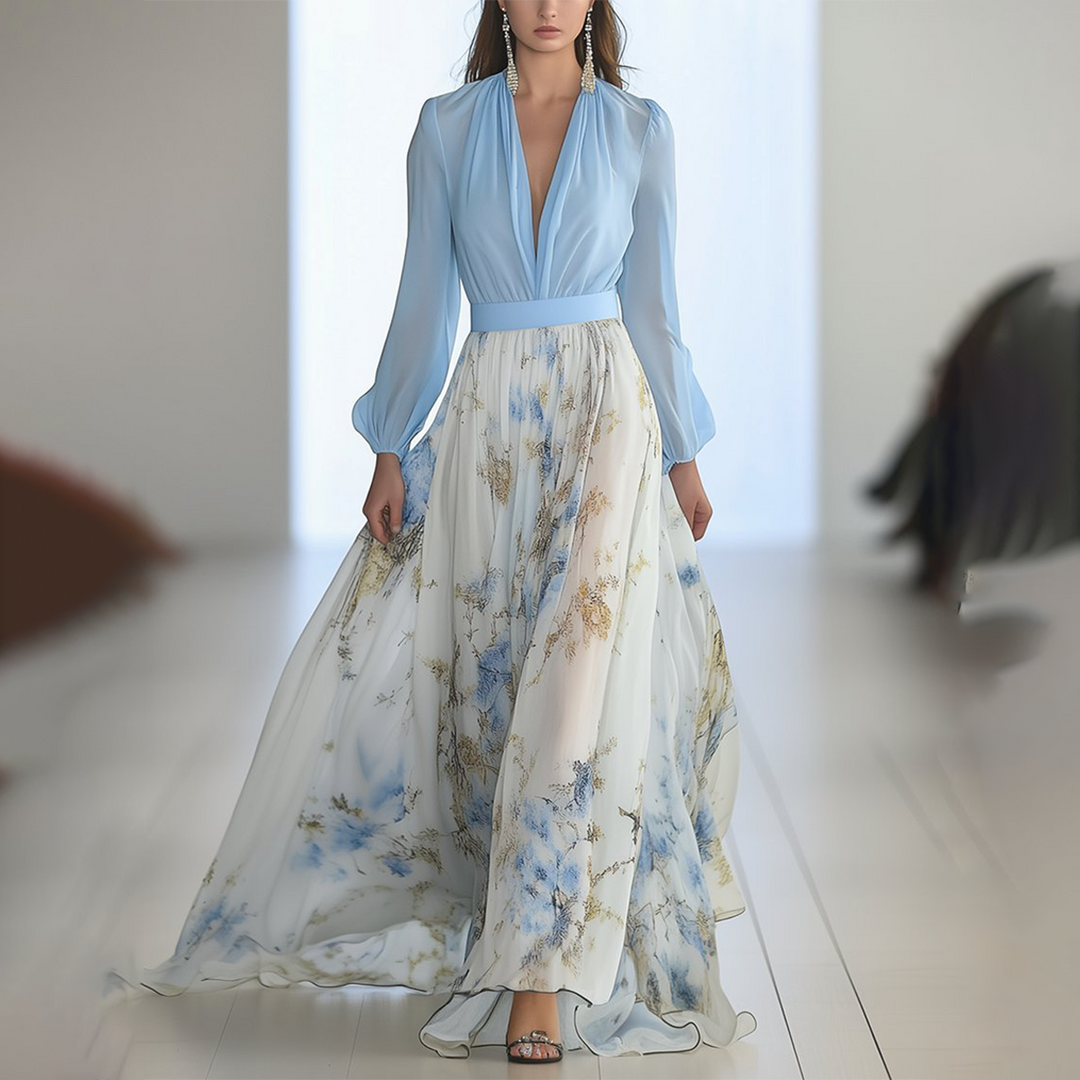 Ariel | Graceful V-Neck Maxi Dress