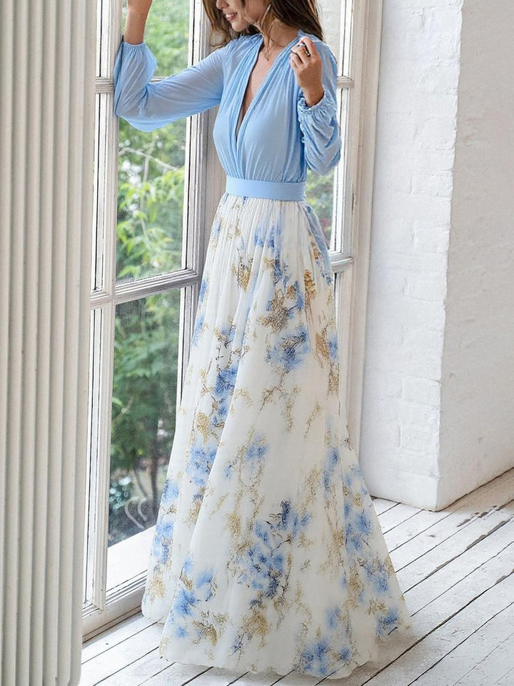 Ariel | Graceful V-Neck Maxi Dress