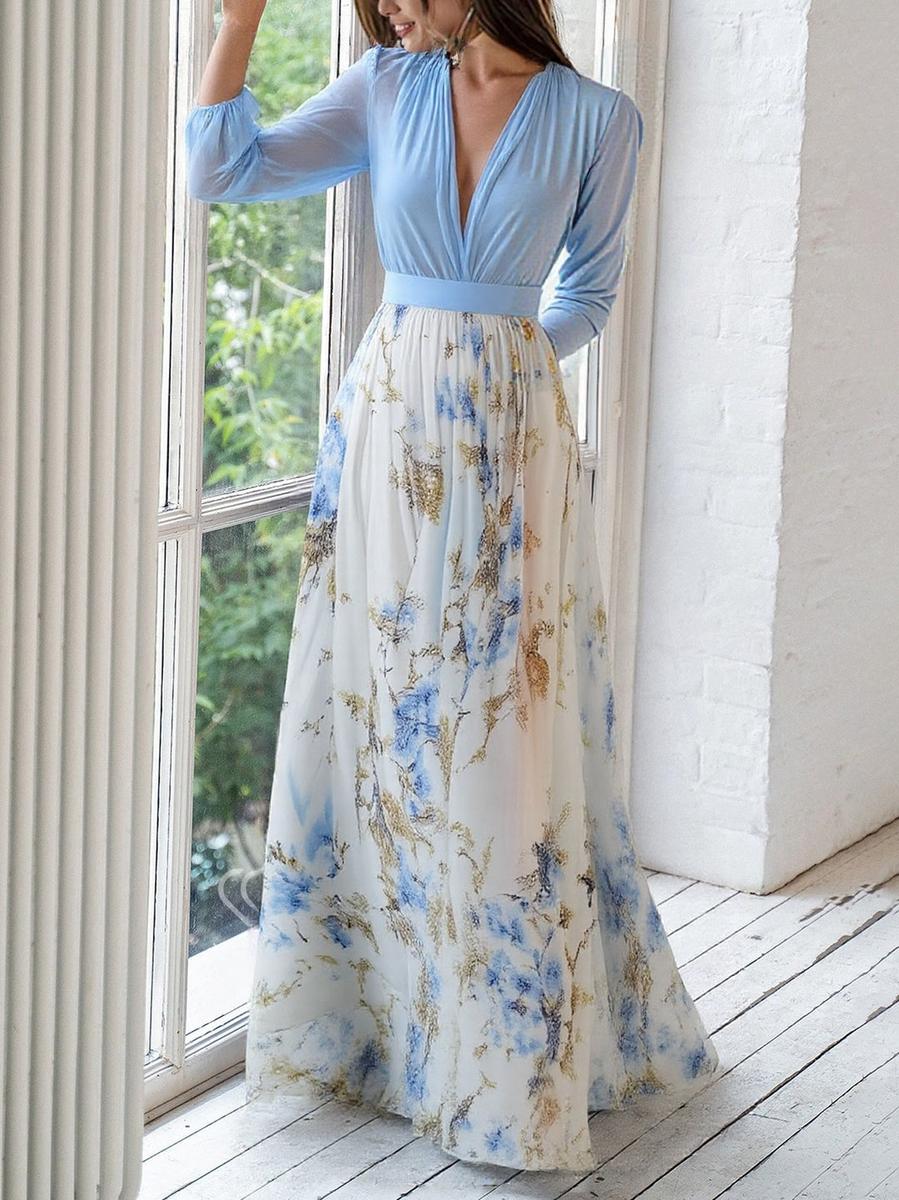 Ariel | Graceful V-Neck Maxi Dress